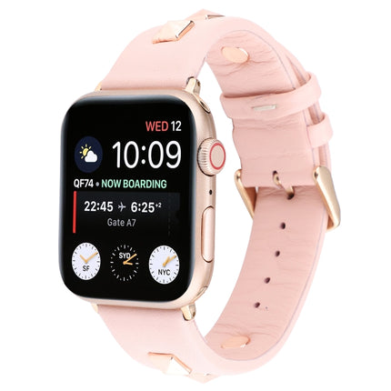 Single Row Riveted Genuine Leather Watch Band, For Apple Watch Series 8&7 45mm, For Apple Watch Series 8&7 41mm - DealBuddy