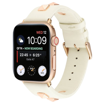 Single Row Riveted Genuine Leather Watch Band, For Apple Watch Series 8&7 45mm, For Apple Watch Series 8&7 41mm - DealBuddy