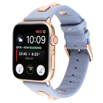 Single Row Riveted Genuine Leather Watch Band, For Apple Watch Series 8&7 45mm, For Apple Watch Series 8&7 41mm - DealBuddy