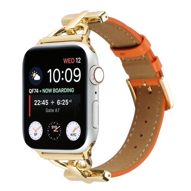 D-Buckle Plain Genuine Leather Watch Band, For Apple Watch Series 8&7 45mm, For Apple Watch Series 8&7 41mm - DealBuddy