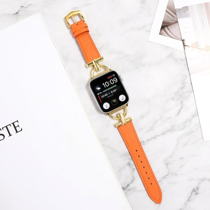 D-Buckle Plain Genuine Leather Watch Band, For Apple Watch Series 8&7 45mm, For Apple Watch Series 8&7 41mm - DealBuddy