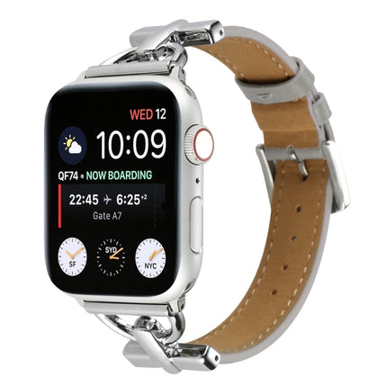 D-Buckle Plain Genuine Leather Watch Band, For Apple Watch Series 8&7 45mm, For Apple Watch Series 8&7 41mm - DealBuddy
