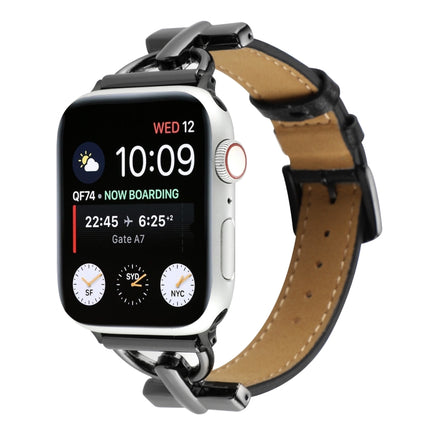 D-Buckle Plain Genuine Leather Watch Band, For Apple Watch Series 8&7 45mm, For Apple Watch Series 8&7 41mm - DealBuddy
