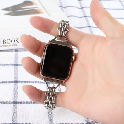 Dual-row Chain Metal Watch Band, For Apple Watch Series 8&7 45mm, For Apple Watch Series 8&7 41mm - DealBuddy