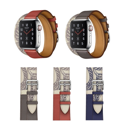Silk Screen Pattern Leather Watchband, For Apple Watch Series 7 41mm / 6 & SE & 5 & 4 40mm / 3 & 2 & 1 38mm, For Apple Watch Ultra 49mm / Series 8&7 45mm / SE 2&6&SE&5&4 44mm / 3&2&1 42mm, For Apple Watch Series 8&7 41mm / SE 2&6&SE&5&4 40mm / 3&2&1 38... - DealBuddy