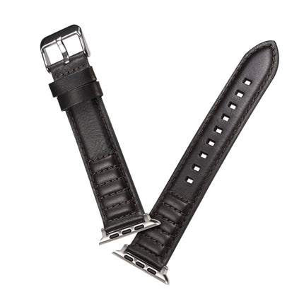 Oil Wax Genuine Leather Watch Band, For Apple Watch Ultra 49mm / Series 8&7 45mm / SE 2&6&SE&5&4 44mm / 3&2&1 42mm, For Apple Watch Series 8&7 41mm / SE 2&6&SE&5&4 40mm / 3&2&1 38mm - DealBuddy