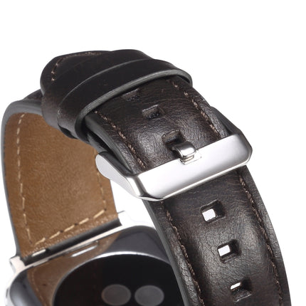 Oil Wax Genuine Leather Watch Band, For Apple Watch Ultra 49mm / Series 8&7 45mm / SE 2&6&SE&5&4 44mm / 3&2&1 42mm, For Apple Watch Series 8&7 41mm / SE 2&6&SE&5&4 40mm / 3&2&1 38mm - DealBuddy