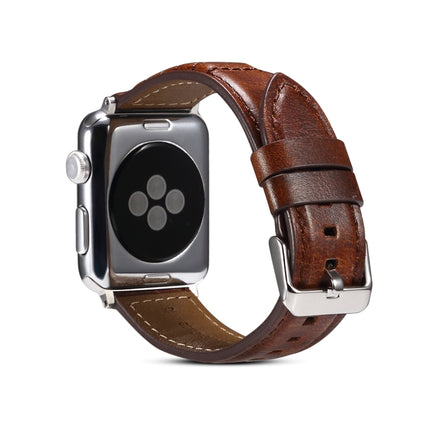 Oil Wax Genuine Leather Watch Band, For Apple Watch Ultra 49mm / Series 8&7 45mm / SE 2&6&SE&5&4 44mm / 3&2&1 42mm, For Apple Watch Series 8&7 41mm / SE 2&6&SE&5&4 40mm / 3&2&1 38mm - DealBuddy