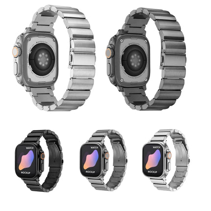 Flat Buckle Titanium Alloy Watch Band, For Apple Watch Ultra 49mm / Series 8&7 45mm / SE 2&6&SE&5&4 44mm / 3&2&1 42mm, For Apple Watch Series 8&7 41mm / SE 2&6&SE&5&4 40mm / 3&2&1 38mm - DealBuddy
