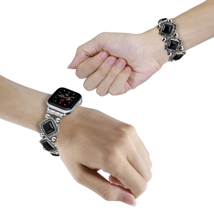 Retro Pine Stone Metal Watch Band, For Apple Watch Ultra 49mm / Series 8&7 45mm / SE 2&6&SE&5&4 44mm / 3&2&1 42mm, For Apple Watch Series 8&7 41mm / SE 2&6&SE&5&4 40mm / 3&2&1 38mm - DealBuddy