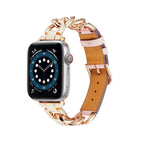 For Apple Watch Ultra 49mm / Series 8&7 45mm / SE 2&6&SE&5&4 44mm / 3&2&1 42mm / Rose Gold + Pink