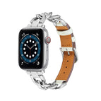 For Apple Watch Ultra 49mm / Series 8&7 45mm / SE 2&6&SE&5&4 44mm / 3&2&1 42mm / Silver + White