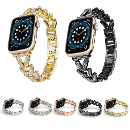 Triangle Diamond Metal Watch Band, For Apple Watch Ultra 49mm / Series 8&7 45mm / SE 2&6&SE&5&4 44mm / 3&2&1 42mm, For Apple Watch Series 8&7 41mm / SE 2&6&SE&5&4 40mm / 3&2&1 38mm - DealBuddy