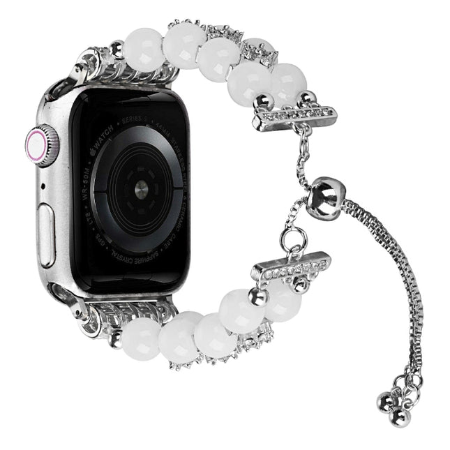 Double Row Beads Telescopic Chain Watch Band, For Apple Watch Ultra 49mm / Series 8&7 45mm / SE 2&6&SE&5&4 44mm / 3&2&1 42mm, For Apple Watch Series 8&7 41mm / SE 2&6&SE&5&4 40mm / 3&2&1 38mm - DealBuddy