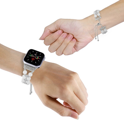 Double Row Beads Telescopic Chain Watch Band, For Apple Watch Ultra 49mm / Series 8&7 45mm / SE 2&6&SE&5&4 44mm / 3&2&1 42mm, For Apple Watch Series 8&7 41mm / SE 2&6&SE&5&4 40mm / 3&2&1 38mm - DealBuddy