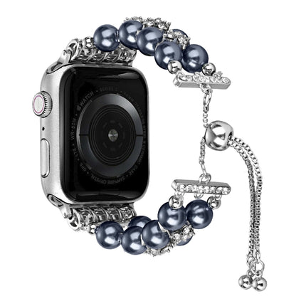 Double Row Beads Telescopic Chain Watch Band, For Apple Watch Ultra 49mm / Series 8&7 45mm / SE 2&6&SE&5&4 44mm / 3&2&1 42mm, For Apple Watch Series 8&7 41mm / SE 2&6&SE&5&4 40mm / 3&2&1 38mm - DealBuddy