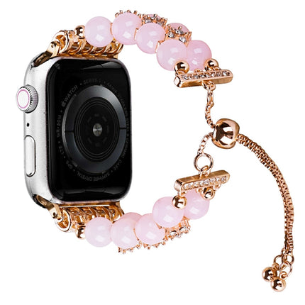 Double Row Beads Telescopic Chain Watch Band, For Apple Watch Ultra 49mm / Series 8&7 45mm / SE 2&6&SE&5&4 44mm / 3&2&1 42mm, For Apple Watch Series 8&7 41mm / SE 2&6&SE&5&4 40mm / 3&2&1 38mm - DealBuddy