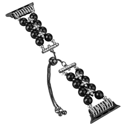 Double Row Beads Telescopic Chain Watch Band, For Apple Watch Ultra 49mm / Series 8&7 45mm / SE 2&6&SE&5&4 44mm / 3&2&1 42mm, For Apple Watch Series 8&7 41mm / SE 2&6&SE&5&4 40mm / 3&2&1 38mm - DealBuddy