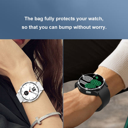 Single Row Diamond PC + Tempered Glass Watch Case, For Samsung Galaxy Watch5 44mm - DealBuddy