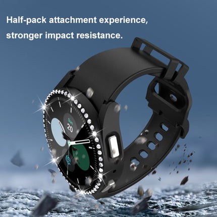 Single Row Diamond PC + Tempered Glass Watch Case, For Samsung Galaxy Watch5 44mm - DealBuddy