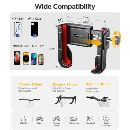 JOYROOM JR-ZS266 Bicycle Handle Phone Mount Compatible with 4.7-6.8 inch - DealBuddy