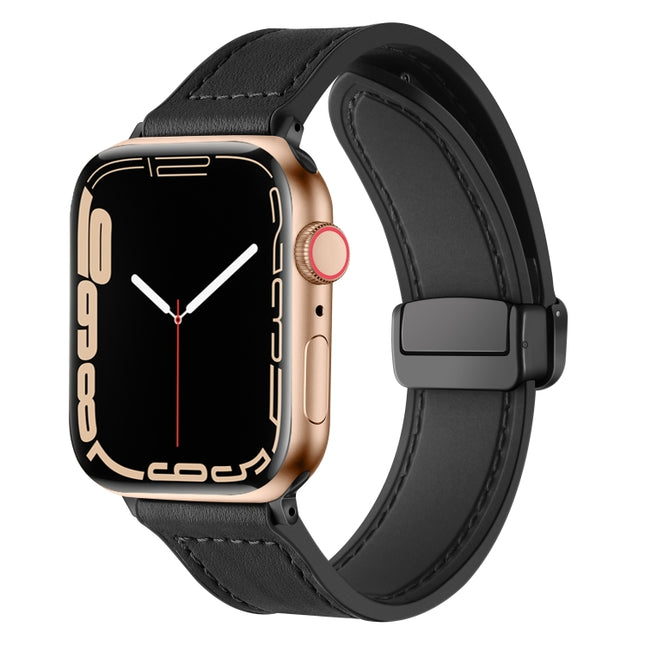 Magnetic Folding Silicone Leather Watch Band