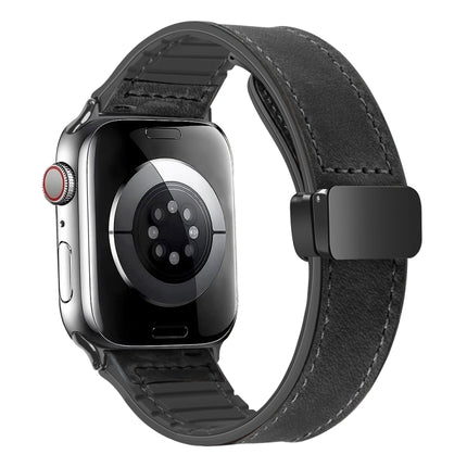 Magnetic Folding Silicone Leather Watch Band, For Apple Watch Series 8&7 41mm - DealBuddy