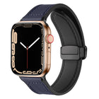 Magnetic Folding Silicone Leather Watch Band, For Apple Watch Series 8&7 41mm - DealBuddy