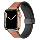 Magnetic Folding Silicone Leather Watch Band, For Apple Watch Series 8&7 41mm - DealBuddy