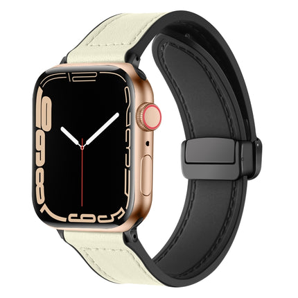 Magnetic Folding Silicone Leather Watch Band For Apple Watch Ultra 49mm / Series 8&7 45mm / SE 2&6&SE&5&4 44mm / 3&2&1 42mm, For Apple Watch Ultra 49mm - DealBuddy