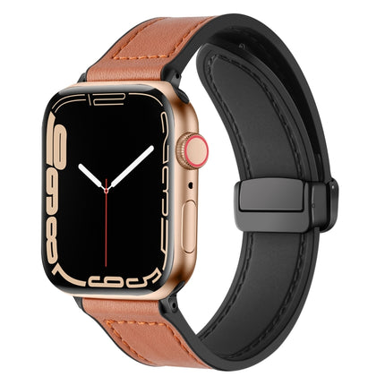 Magnetic Folding Silicone Leather Watch Band For Apple Watch Ultra 49mm / Series 8&7 45mm / SE 2&6&SE&5&4 44mm / 3&2&1 42mm, For Apple Watch Ultra 49mm - DealBuddy