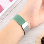 For Apple Watch Series 7 45mm / 6 & SE & 5 & 4 44mm / 3 & 2 & 1 42mm / Green+Silver