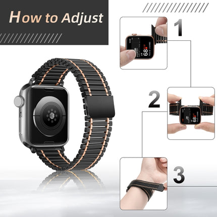 Chain Magnetic Stainless Steel Watch Band, For Apple Watch Series 8&7 41mm / SE 2&6&SE&5&4 40mm / 3&2&1 38mm, For Apple Watch Ultra 49mm / Series 8&7 45mm / SE 2&6&SE&5&4 44mm / 3&2&1 42mm - DealBuddy