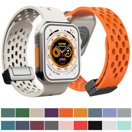 Magnetic Clasp Silicone Watch Band, For Apple Watch Series 8&7 41mm, For Apple Watch Series 8&7 45mm - DealBuddy