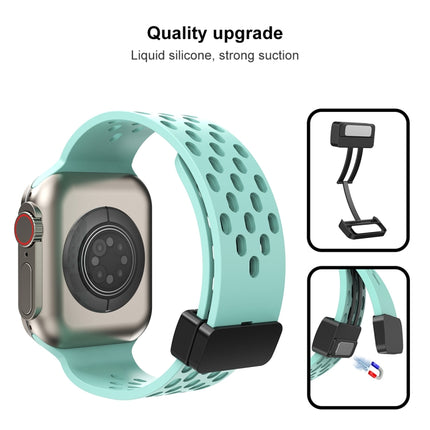 Magnetic Clasp Silicone Watch Band, For Apple Watch Series 8&7 41mm, For Apple Watch Series 8&7 45mm - DealBuddy