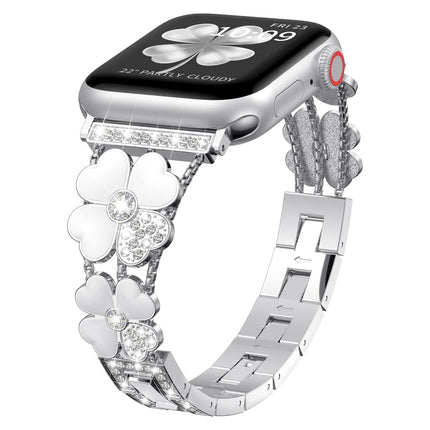 Petal Metal Diamond Watch Band, For Apple Watch SE 2023 44mm, For Apple Watch Ultra 49mm, For Apple Watch 8 41mm, For Apple Watch 8 45mm, For Apple Watch 7 41mm, For Apple Watch 7 45mm, For Apple Watch SE 2023 40mm, For Apple Watch SE 2022 40mm        ... - DealBuddy