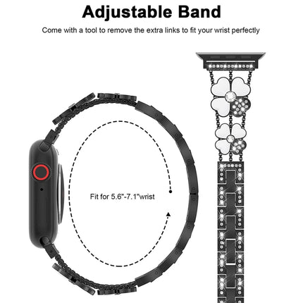 Petal Metal Diamond Watch Band, For Apple Watch 3 38mm, For Apple Watch 9 45mm, For Apple Watch 3 42mm, For Apple Watch 2 38mm, For Apple Watch 2 42 mm, For Apple Watch 38mm, For Apple Watch 9 41mm, For Apple Watch 42mm - DealBuddy