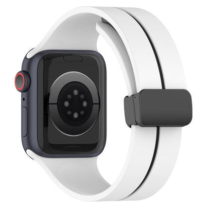 Two Color Folding Buckle Silicone Watch Band, For Apple Watch 9 45mm, For Apple Watch 9 41mm - DealBuddy