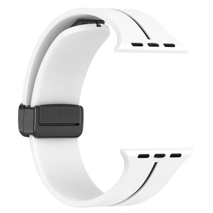Two Color Folding Buckle Silicone Watch Band, For Apple Watch 9 45mm, For Apple Watch 9 41mm - DealBuddy