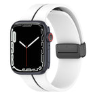 Two Color Folding Buckle Silicone Watch Band, For Apple Watch 9 45mm, For Apple Watch 9 41mm - DealBuddy