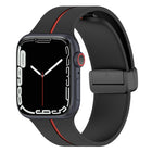 Two Color Folding Buckle Silicone Watch Band, For Apple Watch 9 45mm, For Apple Watch 9 41mm - DealBuddy