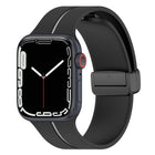 Two Color Folding Buckle Silicone Watch Band, For Apple Watch 9 45mm, For Apple Watch 9 41mm - DealBuddy