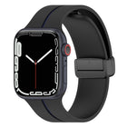 Two Color Folding Buckle Silicone Watch Band, For Apple Watch 9 45mm, For Apple Watch 9 41mm - DealBuddy
