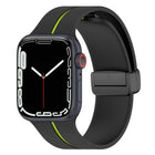 Two Color Folding Buckle Silicone Watch Band, For Apple Watch 9 45mm, For Apple Watch 9 41mm - DealBuddy