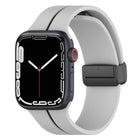Two Color Folding Buckle Silicone Watch Band, For Apple Watch 9 45mm, For Apple Watch 9 41mm - DealBuddy