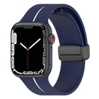 Two Color Folding Buckle Silicone Watch Band, For Apple Watch 9 45mm, For Apple Watch 9 41mm - DealBuddy