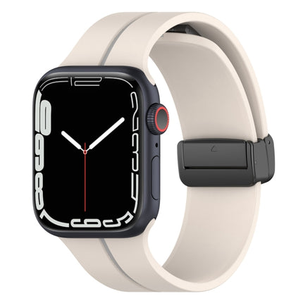Two Color Folding Buckle Silicone Watch Band, For Apple Watch 9 45mm, For Apple Watch 9 41mm - DealBuddy