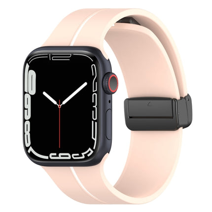 Two Color Folding Buckle Silicone Watch Band, For Apple Watch 9 45mm, For Apple Watch 9 41mm - DealBuddy