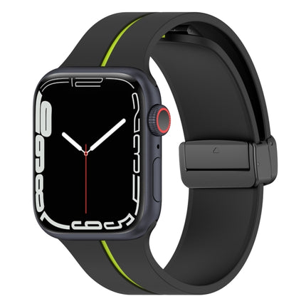 Two Color Folding Buckle Silicone Watch Band, For Apple Watch 9 45mm, For Apple Watch 9 41mm - DealBuddy