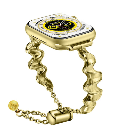 Ribbon Wave Metal Watch Band, For Apple Watch Series 10 46mm, For Apple Watch Series 10 42mm, For Apple Watch SE 2023 44mm, For Apple Watch SE 2023 40mm, For Apple Watch Ultra 2 49mm, For Apple Watch 9 45mm, For Apple Watch 9 41mm                      ... - DealBuddy